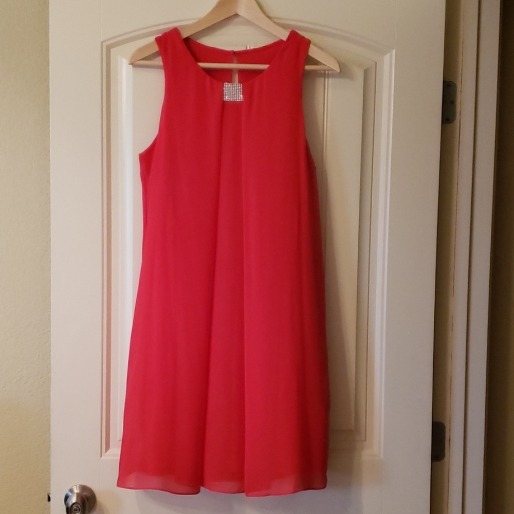 Coral Dress with rhinestones